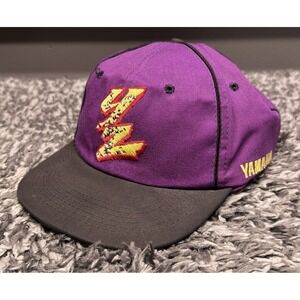 Yamaha YZ Hat Cap Snapback Purple Black Retro Motocross Supercross 90s Moto